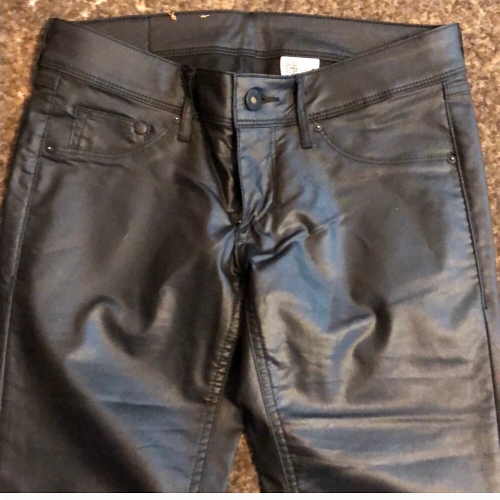 H&M black coated jeggings
